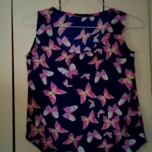 Butterfly Print & Black Top NWT 2 For The Price Of One